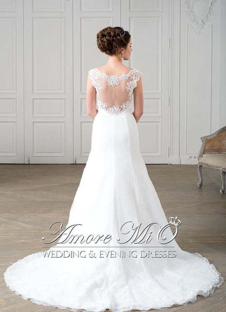 Свадебное платье Адриана. Силуэт А-силуэт. Цвет Белый / Молочный. Вид 2