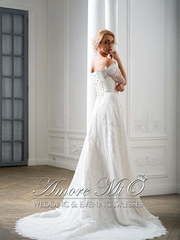 Свадебное платье Аврора. Силуэт А-силуэт. Цвет Белый / Молочный. Вид 2