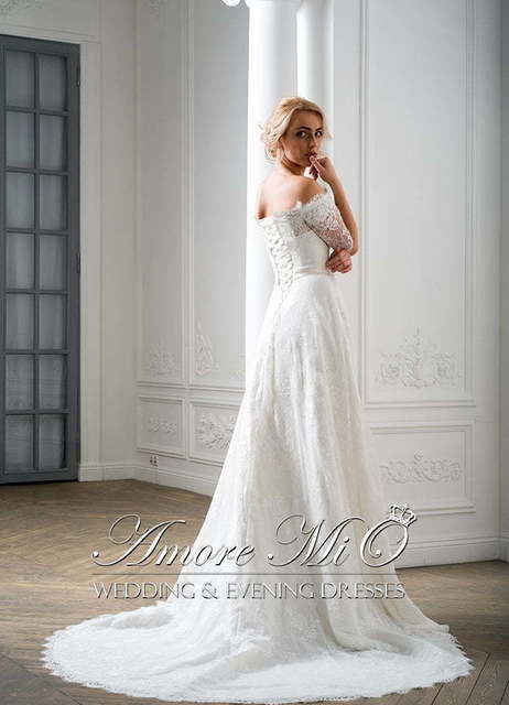 Свадебное платье Аврора. Силуэт А-силуэт. Цвет Белый / Молочный. Вид 2