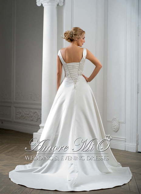 Свадебное платье Персея. Силуэт А-силуэт. Цвет Айвори / Капучино, Белый / Молочный. Вид 2