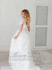 Свадебное платье Донетти. Силуэт А-силуэт. Цвет Белый / Молочный. Вид 2