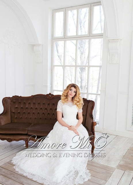 Свадебное платье Донетти. Силуэт А-силуэт. Цвет Белый / Молочный. Вид 4