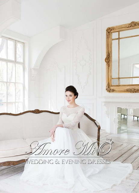 Свадебное платье Марьяж 1. Силуэт А-силуэт. Цвет Белый / Молочный. Вид 3