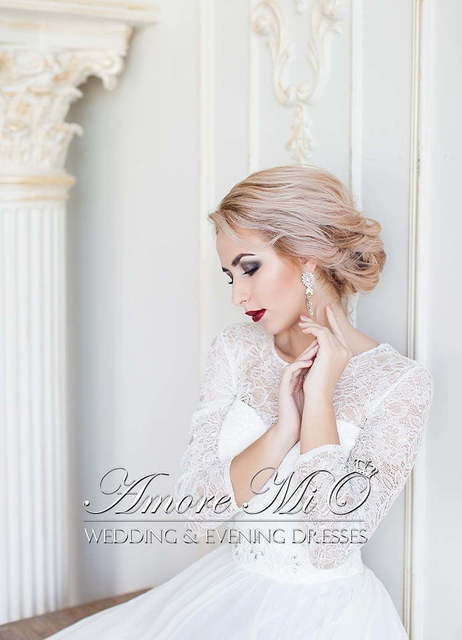 Свадебное платье Марьяж 1. Силуэт А-силуэт. Цвет Белый / Молочный. Вид 4