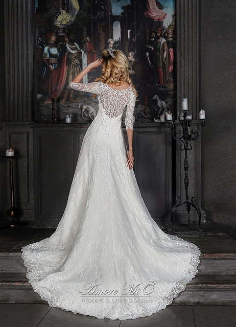 Свадебное платье Алисия. Силуэт А-силуэт. Цвет Белый / Молочный. Вид 2