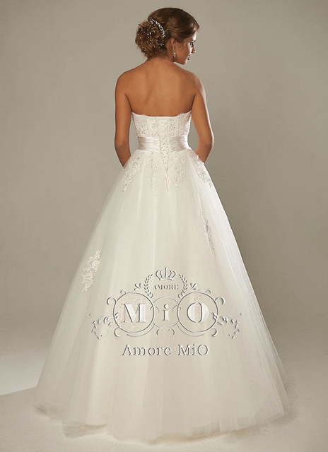 Свадебное платье Сисиль. Силуэт А-силуэт. Цвет Айвори / Капучино, Белый / Молочный. Вид 2