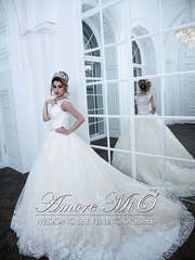 Свадебное платье Кейси 1. Силуэт Пышное, А-силуэт. Цвет Белый / Молочный. Вид 1