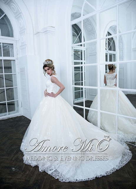 Свадебное платье Кейси 1. Силуэт Пышное, А-силуэт. Цвет Белый / Молочный. Вид 2