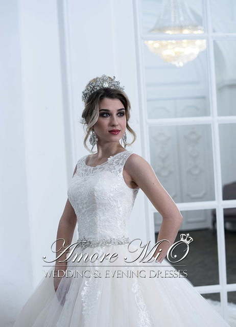 Свадебное платье Кейси 1. Силуэт Пышное, А-силуэт. Цвет Белый / Молочный. Вид 3