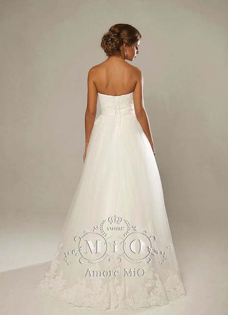 Свадебное платье Сара. Силуэт А-силуэт. Цвет Айвори / Капучино, Белый / Молочный. Вид 2