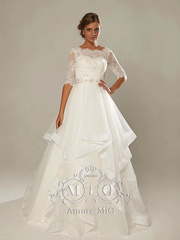 Свадебное платье Миранда. Силуэт А-силуэт. Цвет Белый / Молочный. Вид 1