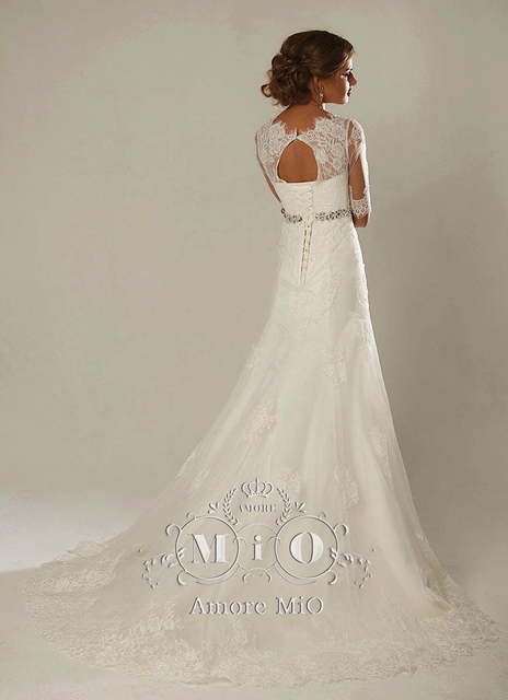 Свадебное платье Ивона 3. Силуэт А-силуэт. Цвет Белый / Молочный. Вид 2