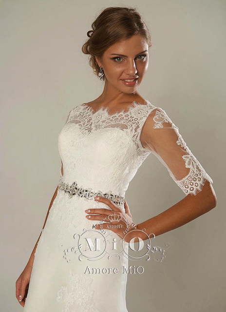 Свадебное платье Ивона 3. Силуэт А-силуэт. Цвет Белый / Молочный. Вид 3