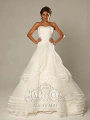 Свадебное платье Латика. Силуэт А-силуэт. Цвет Белый / Молочный, Айвори / Капучино. Вид 1