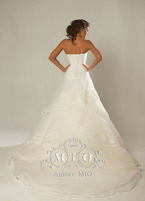 Свадебное платье Латика. Силуэт А-силуэт. Цвет Айвори / Капучино, Белый / Молочный. Вид 2