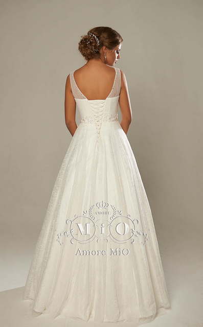 Свадебное платье Агата. Силуэт А-силуэт. Цвет Айвори / Капучино, Белый / Молочный. Вид 2