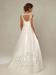 Свадебное платье Елена. Силуэт А-силуэт. Цвет Белый / Молочный, Айвори / Капучино. Вид 2