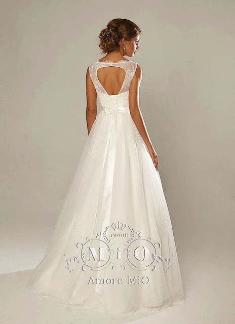 Свадебное платье Елена. Силуэт А-силуэт. Цвет Айвори / Капучино, Белый / Молочный. Вид 2