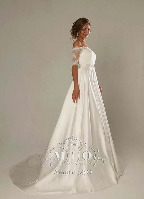 Свадебное платье Глесс. Силуэт А-силуэт. Цвет Айвори / Капучино, Белый / Молочный. Вид 3