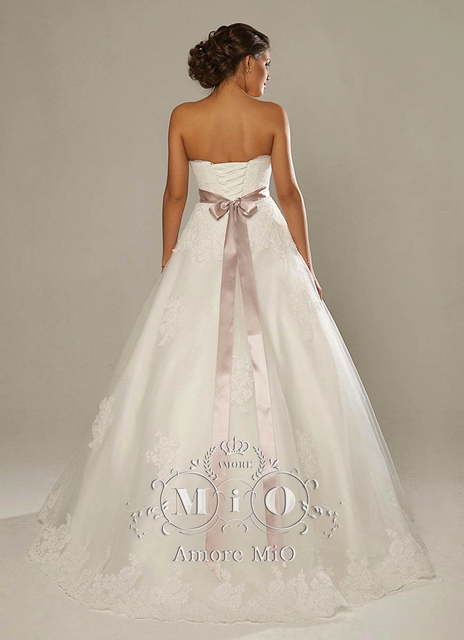 Свадебное платье Гламур. Силуэт А-силуэт. Цвет Белый / Молочный. Вид 2