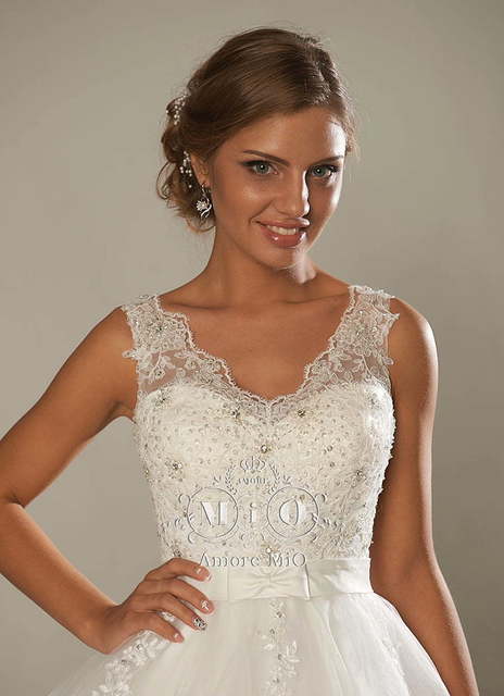 Свадебное платье Эммануэль. Силуэт А-силуэт. Цвет Белый / Молочный. Вид 3