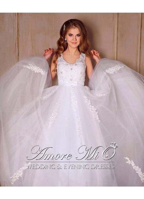 Свадебное платье Эммануэль. Силуэт А-силуэт. Цвет Белый / Молочный. Вид 4