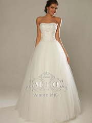 Свадебное платье Вероника. Силуэт А-силуэт. Цвет Белый / Молочный, Айвори / Капучино. Вид 1