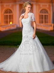 Свадебное платье Луиза. Силуэт А-силуэт, Рыбка. Цвет Белый / Молочный. Вид 1