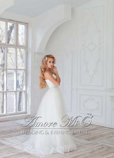 Свадебное платье Анна. Силуэт А-силуэт. Цвет Белый / Молочный. Вид 2