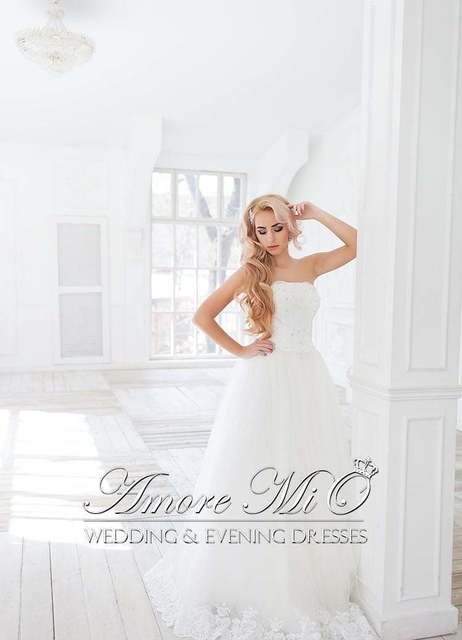 Свадебное платье Анна. Силуэт А-силуэт. Цвет Белый / Молочный. Вид 4