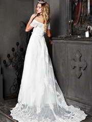 Свадебное платье Олимпия. Силуэт А-силуэт. Цвет Белый / Молочный. Вид 2