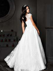 Свадебное платье Ингрид. Силуэт А-силуэт. Цвет Белый / Молочный. Вид 2