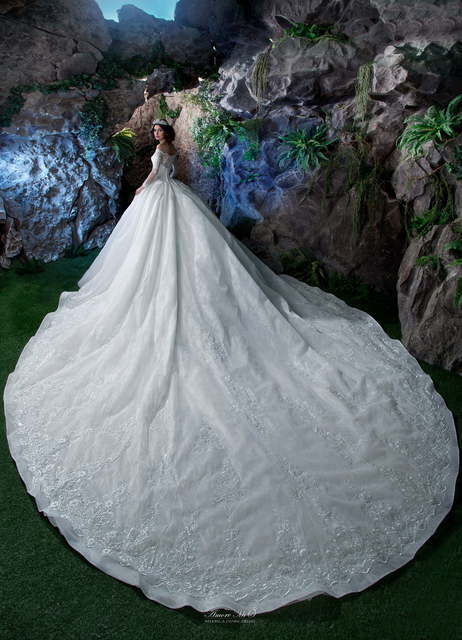 Свадебное платье 746. Силуэт Пышное, А-силуэт. Цвет Белый / Молочный. Вид 2