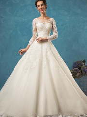 Свадебное платье Alessia. Силуэт А-силуэт. Цвет Айвори / Капучино. Вид 1