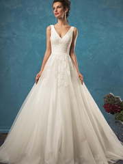 Свадебное платье Emma. Силуэт А-силуэт. Цвет Белый / Молочный. Вид 1