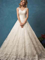 Свадебное платье Melania. Силуэт Пышное, А-силуэт. Цвет Белый / Молочный, Айвори / Капучино. Вид 1