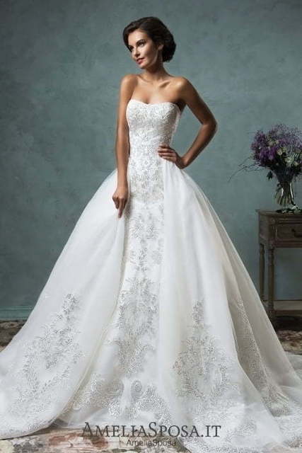 Свадебное платье Celeste. Силуэт Пышное, А-силуэт. Цвет Белый / Молочный. Вид 4