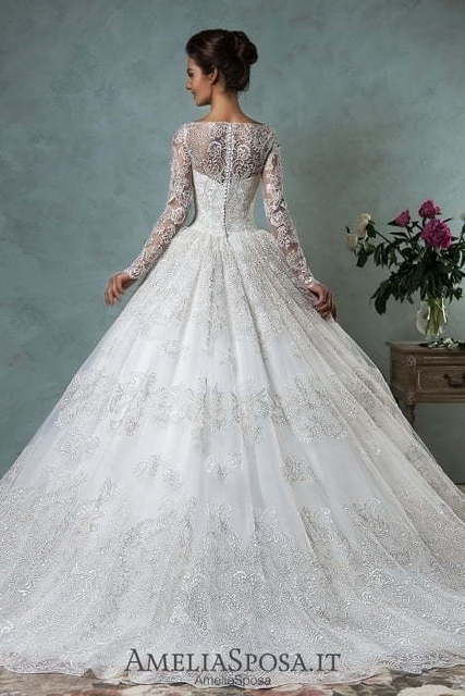 Свадебное платье Diana. Силуэт Пышное, А-силуэт. Цвет Белый / Молочный. Вид 2