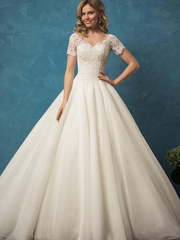 Свадебное платье Alyssa. Силуэт Пышное, А-силуэт. Цвет Белый / Молочный, Айвори / Капучино. Вид 1