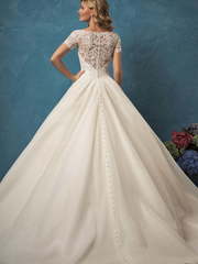 Свадебное платье Alyssa. Силуэт Пышное, А-силуэт. Цвет Белый / Молочный, Айвори / Капучино. Вид 2