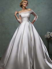 Свадебное платье Paolina. Силуэт Пышное, А-силуэт. Цвет Белый / Молочный, Пепельный / Металлик. Вид 1