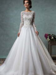 Свадебное платье Leticia. Силуэт Пышное, А-силуэт. Цвет Белый / Молочный. Вид 1