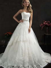 Свадебное платье Brigit. Силуэт А-силуэт. Цвет Белый / Молочный, Айвори / Капучино. Вид 1