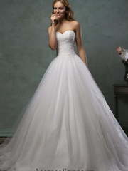 Свадебное платье Monica. Силуэт Пышное, А-силуэт. Цвет Белый / Молочный. Вид 1