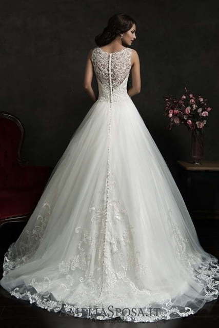 Свадебное платье Elza. Силуэт Пышное, А-силуэт. Цвет Белый / Молочный. Вид 2