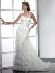 Свадебное платье Aurora. Силуэт А-силуэт, Прямое. Цвет Белый / Молочный. Вид 1