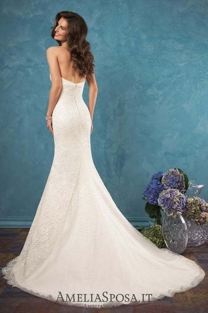 Свадебное платье Celia. Силуэт Рыбка, А-силуэт. Цвет Айвори / Капучино, Белый / Молочный. Вид 2