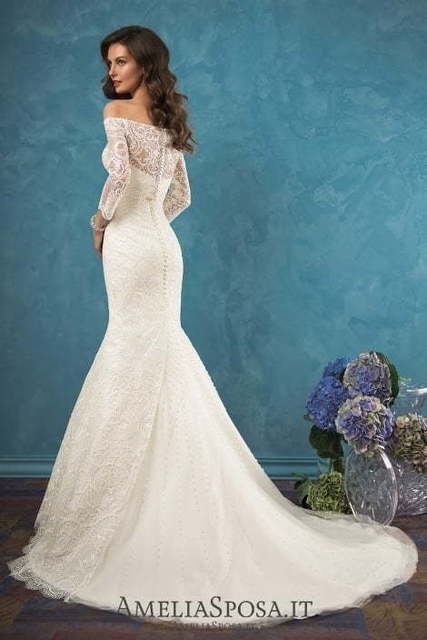 Свадебное платье Celia. Силуэт Рыбка, А-силуэт. Цвет Айвори / Капучино, Белый / Молочный. Вид 3