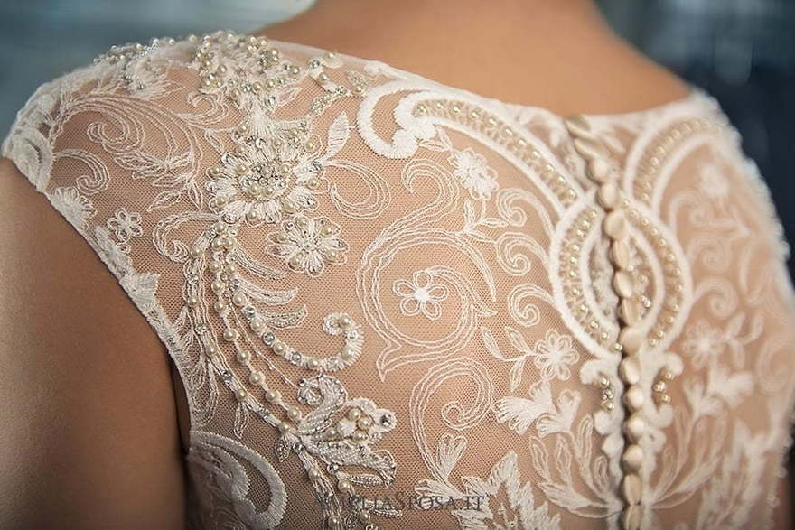 Свадебное платье Adele. Силуэт А-силуэт. Цвет Айвори / Капучино. Вид 5