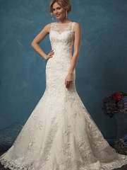 Свадебное платье Silvia. Силуэт А-силуэт, Рыбка. Цвет Айвори / Капучино. Вид 1